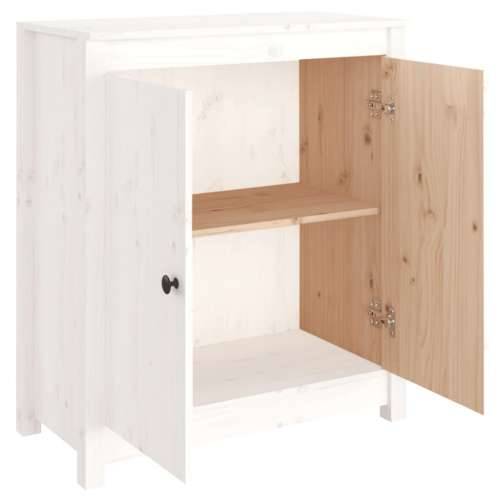 Komoda bijela 70 x 35 x 80 cm od masivne borovine - Bijela 1 Bočni ormarić s 2 vrata Cijena