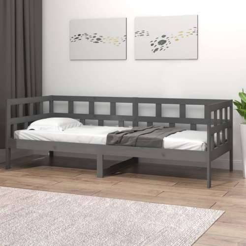 Dnevni ležaj od masivne borovine sivi 80 x 200 cm Siva 80 x 200 cm Cijena