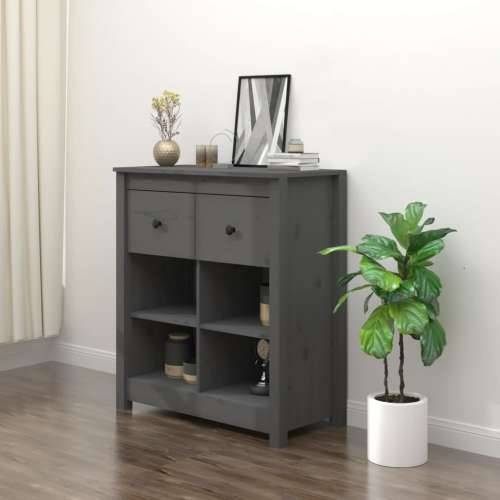 Komoda sivi 70 x 35 x 80 cm od masivne borovine - Siva 1 Cijena