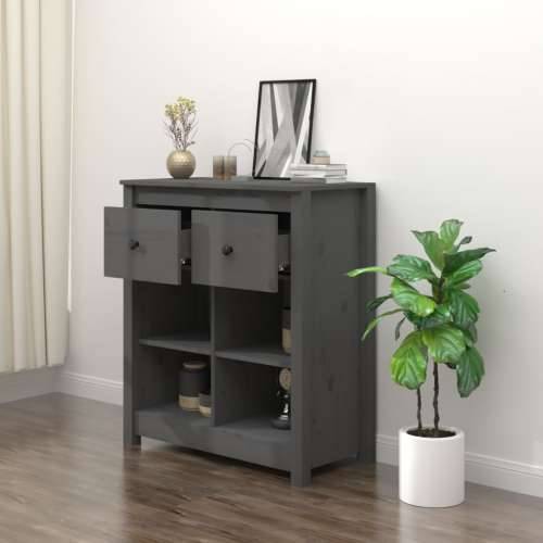 Komoda sivi 70 x 35 x 80 cm od masivne borovine - Siva 1 Cijena