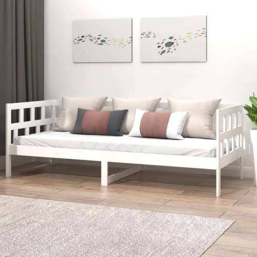 Dnevni ležaj bijeli od masivne borovine 90 x 200 cm - Bijela 90 x 200 cm Cijena