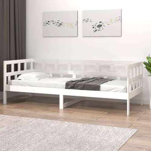 Dnevni ležaj bijeli od masivne borovine 90 x 200 cm - Bijela 90 x 200 cm Cijena