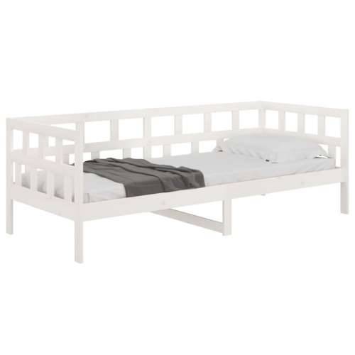 Dnevni ležaj bijeli od masivne borovine 90 x 200 cm - Bijela 90 x 200 cm Cijena