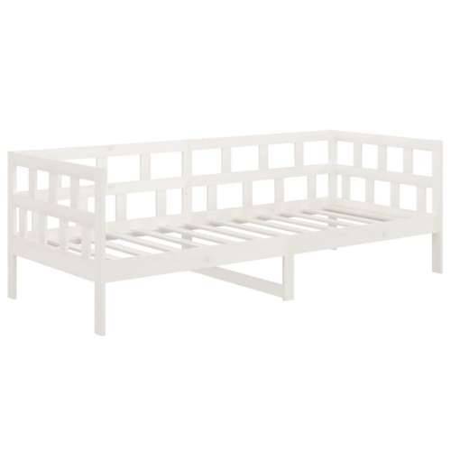 Dnevni ležaj bijeli od masivne borovine 90 x 200 cm - Bijela 90 x 200 cm Cijena