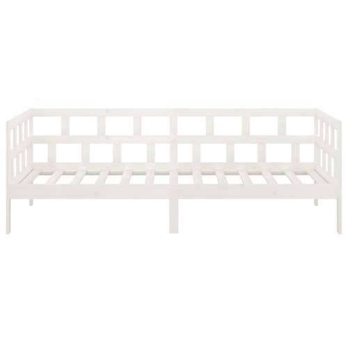 Dnevni ležaj bijeli od masivne borovine 90 x 200 cm - Bijela 90 x 200 cm Cijena