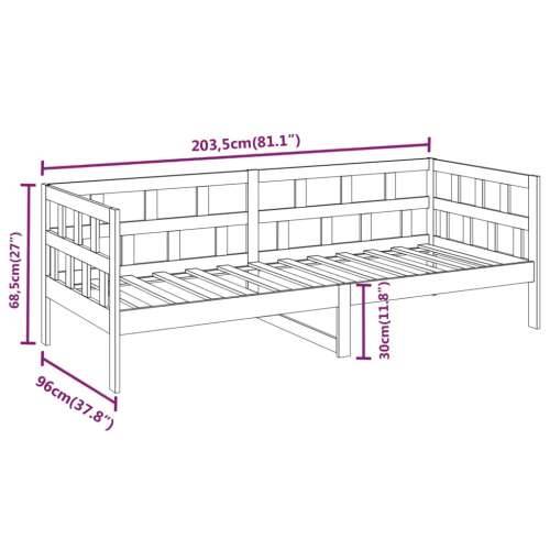 Dnevni ležaj bijeli od masivne borovine 90 x 200 cm - Bijela 90 x 200 cm Cijena
