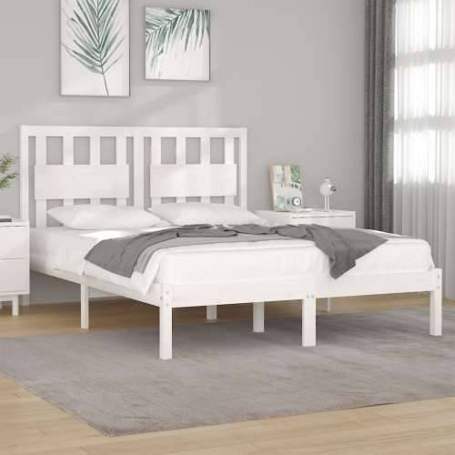 Okvir za krevet od masivne borovine bijeli 140 x 190 cm - Bijela 140 x 190 cm Cijena