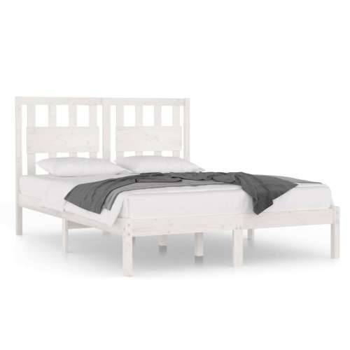 Okvir za krevet od masivne borovine bijeli 140 x 190 cm - Bijela 140 x 190 cm Cijena
