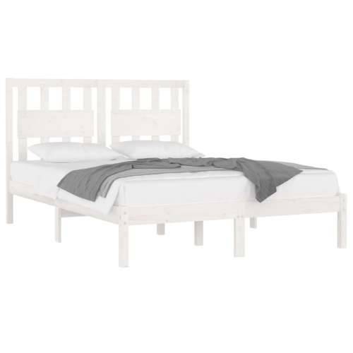 Okvir za krevet od masivne borovine bijeli 140 x 190 cm - Bijela 140 x 190 cm Cijena