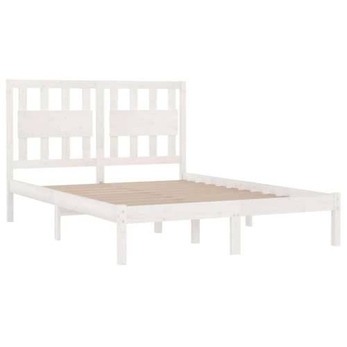 Okvir za krevet od masivne borovine bijeli 140 x 190 cm - Bijela 140 x 190 cm Cijena