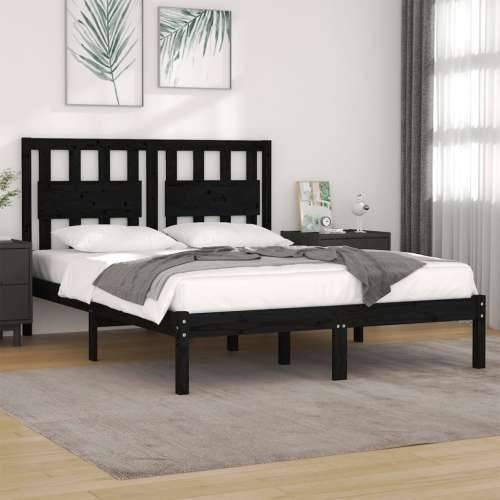 Okvir za krevet od masivne borovine crni 140 x 190 cm Crna 140 x 190 cm Cijena