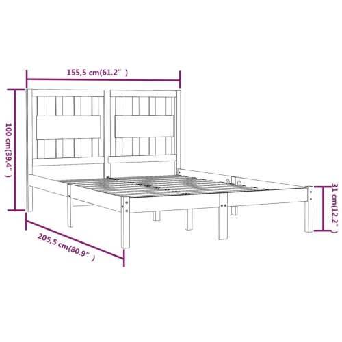 Okvir za krevet masivna borovina bijeli 150 x 200 cm bračni - Bijela 150 x 200 cm Cijena