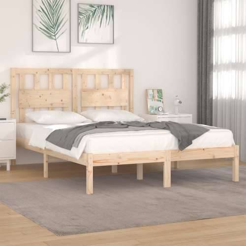 Okvir za krevet od masivne borovine 200 x 200 cm Prirodna 200 x 200 cm Cijena