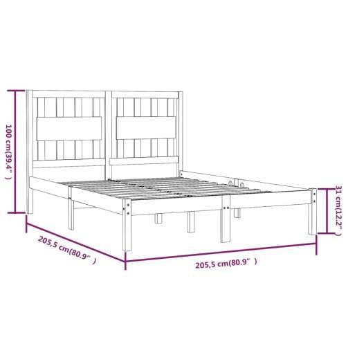 Okvir za krevet od masivne borovine 200 x 200 cm Prirodna 200 x 200 cm Cijena