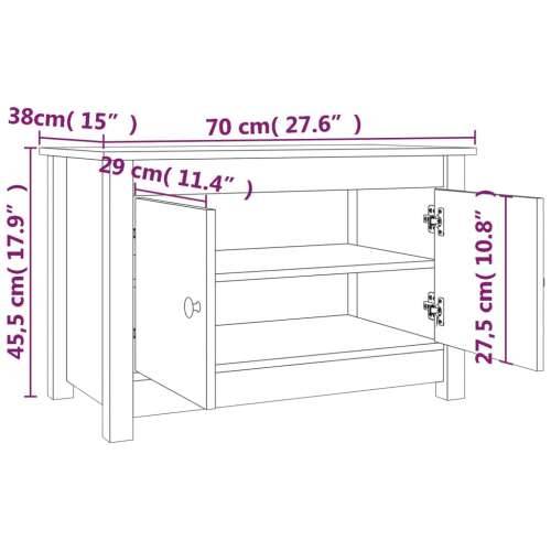 Ormarić za cipele 70 x 38 x 45,5 cm od masivne borovine - Prirodna 1 Cijena
