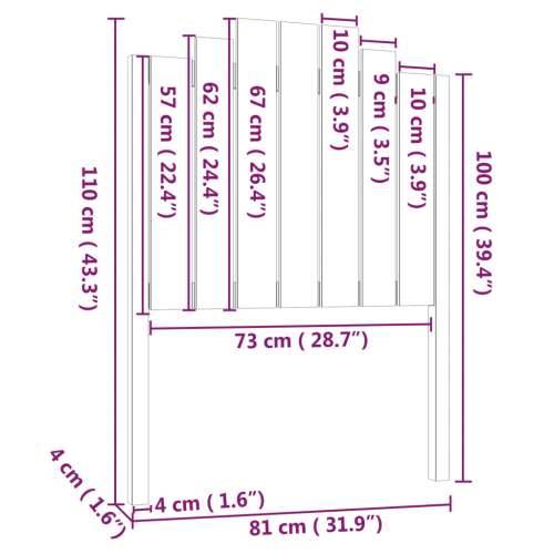Uzglavlje za krevet 81 x 4 x 110 cm od masivne borovine - Prirodna 81 x 110 cm 1 Cijena