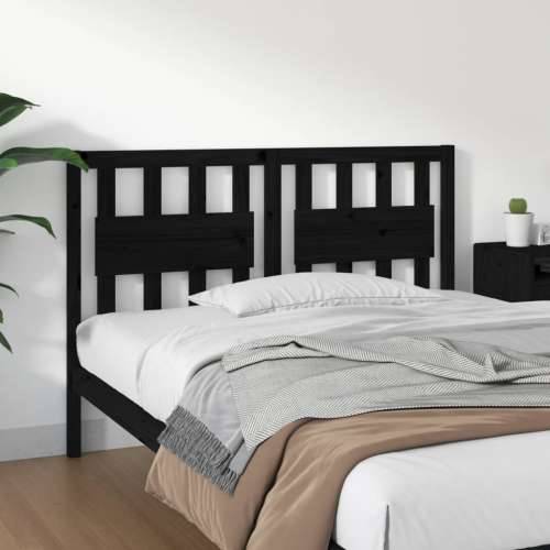 Uzglavlje za krevet crno 145,5 x 4 x 100 cm od masivne borovine
