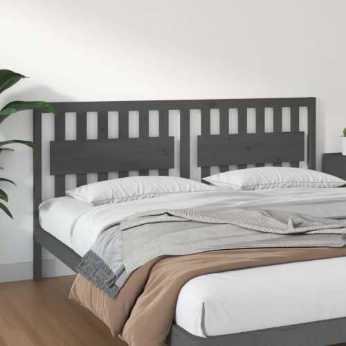 Uzglavlje za krevet sivo 185,5 x 4 x 100 cm od masivne borovine