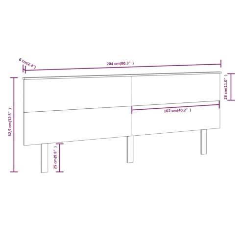 Uzglavlje za krevet 204 x 6 x 82,5 cm od masivne borovine - Prirodna 204 x 82.5 cm 1 Cijena