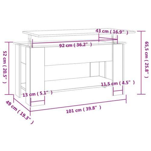Stolić za kavu boja hrasta 101x49x52 cm konstruirano drvo - Dimljeni hrast 101 x 49 x 52 cm 1 Cijena