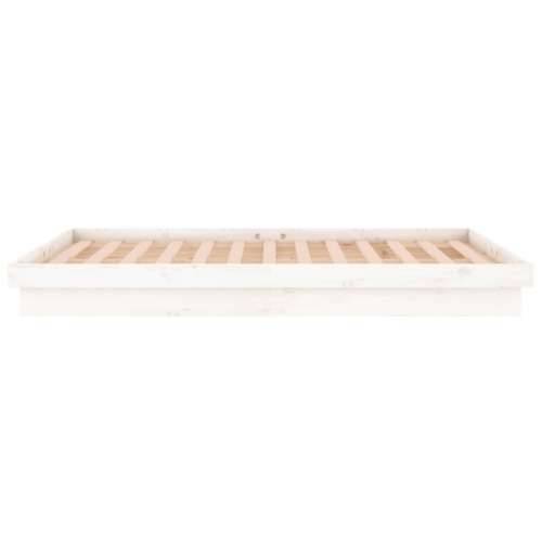 LED okvir za krevet bijela 140 x 190 cm od masivnog drva - Bijela 140 x 190 cm Cijena