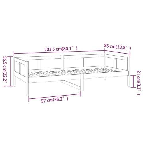 Dnevni ležaj od masivne borovine smeđa boja meda 80 x 200 cm - boja meda 80 x 200 cm Cijena