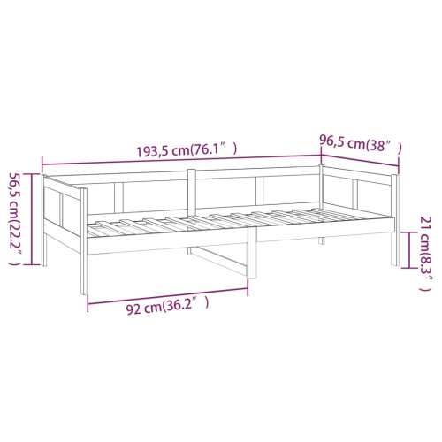 Dnevni ležaj od masivne borovine smeđa boja meda 90 x 190 cm - boja meda 90 x 190 cm Cijena