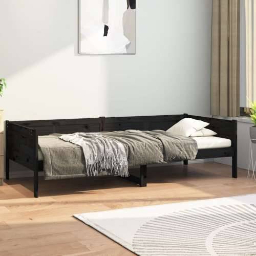 Dnevni ležaj od masivne borovine crni 90 x 190 cm - Crna 90 x 190 cm Cijena