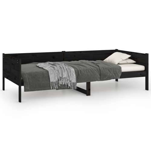 Dnevni ležaj od masivne borovine crni 90 x 190 cm - Crna 90 x 190 cm Cijena