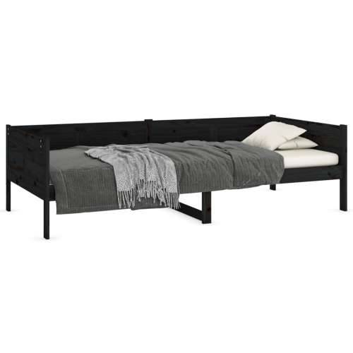 Dnevni ležaj od masivne borovine crni 90 x 190 cm - Crna 90 x 190 cm Cijena