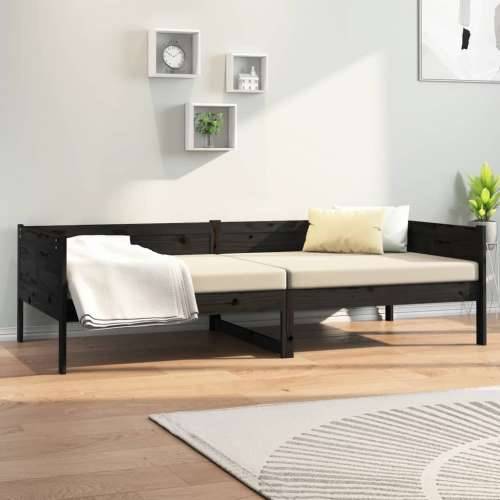 Dnevni ležaj od masivne borovine crni 90 x 190 cm - Crna 90 x 190 cm Cijena