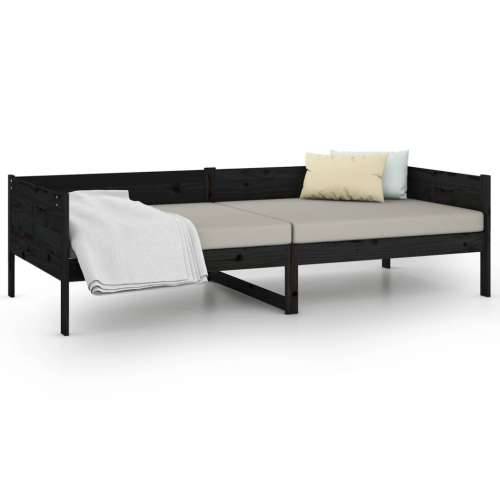 Dnevni ležaj od masivne borovine crni 90 x 190 cm - Crna 90 x 190 cm Cijena
