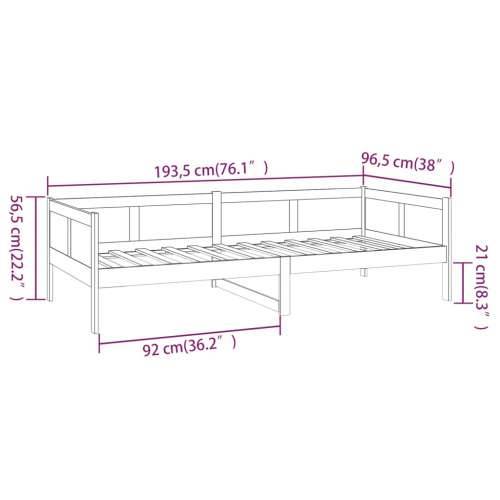 Dnevni ležaj od masivne borovine crni 90 x 190 cm - Crna 90 x 190 cm Cijena