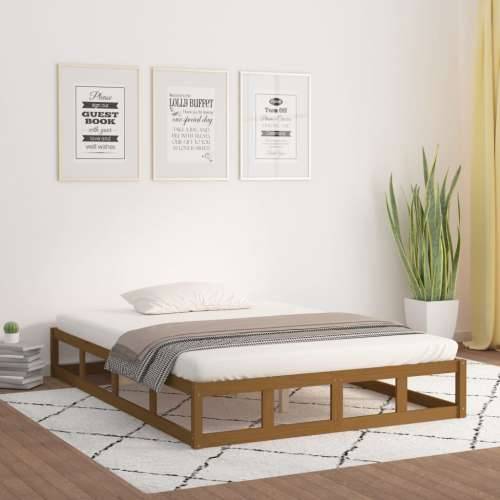 Okvir za krevet smeđi boja meda 200x200 cm od masivne borovine