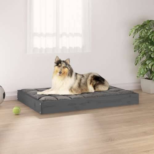 Krevet za pse sivi 91,5 x 64 x 9 cm od masivne borovine Cijena