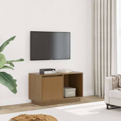 TV ormarić smeđa boja meda 74 x 35 x 44 cm od masivne borovine - boja meda 1 Cijena