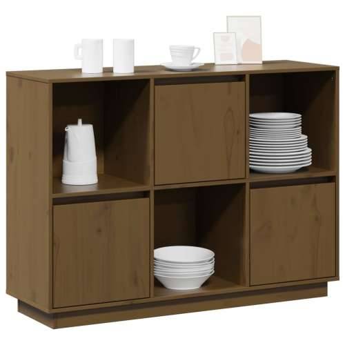 Komoda smeđa boja meda 110,5x35x80 cm od masivne borovine - boja meda 1 Cijena