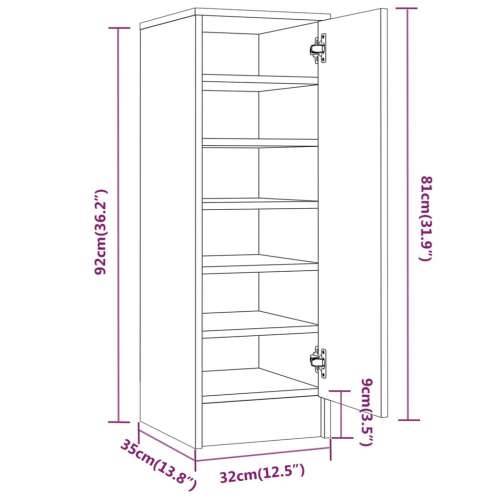 Ormarić za cipele sivi hrast 32 x 35 x 92 cm konstruirano drvo - Sivi hrast sonoma 31.5 x 35 x 92 cm 1 shoe cabinet with door Cijena