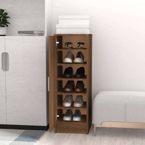 Ormarić za cipele smeđi hrast 32 x 35 x 92 cm konstruirano drvo - Smeđi hrast 31.5 x 35 x 92 cm 1 shoe cabinet with door Cijena