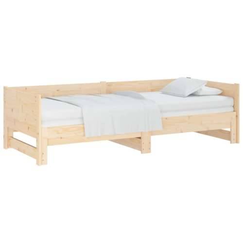 Dnevni krevet na izvlačenje masivna borovina 2x(80x200) cm - Prirodna 80 x 200 cm Cijena