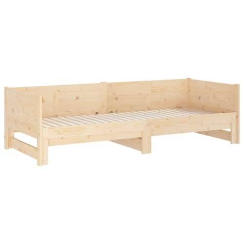 Dnevni krevet na izvlačenje masivna borovina 2x(80x200) cm - Prirodna 80 x 200 cm Cijena