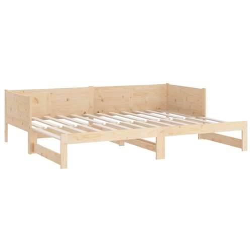 Dnevni krevet na izvlačenje masivna borovina 2x(80x200) cm - Prirodna 80 x 200 cm Cijena