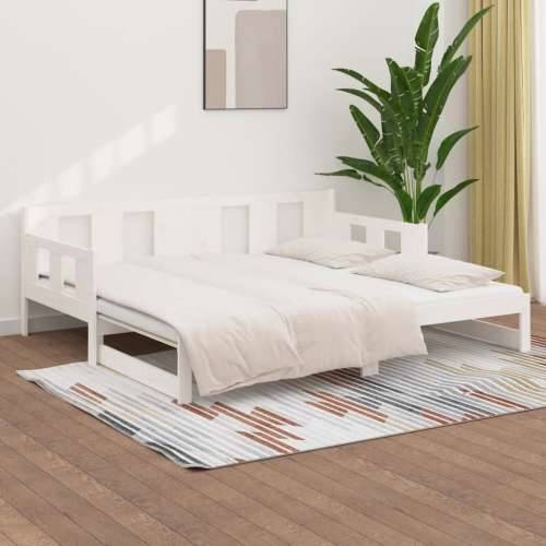 Dnevni ležaj na izvlačenje bijeli 2 x (90 x 200) cm od borovine - Bijela 90 x 200 cm Cijena