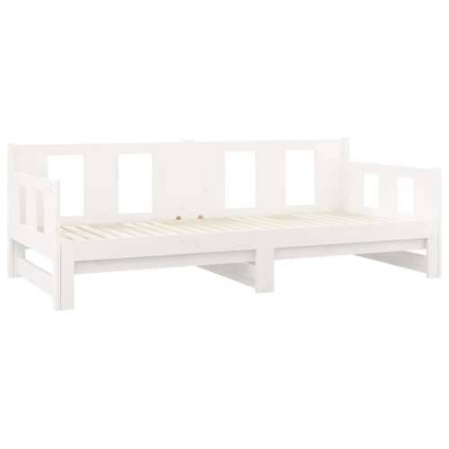 Dnevni ležaj na izvlačenje bijeli 2 x (90 x 200) cm od borovine - Bijela 90 x 200 cm Cijena