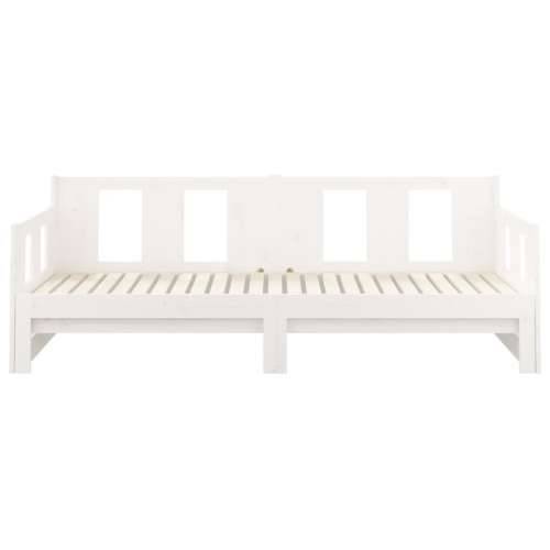Dnevni ležaj na izvlačenje bijeli 2 x (90 x 200) cm od borovine - Bijela 90 x 200 cm Cijena