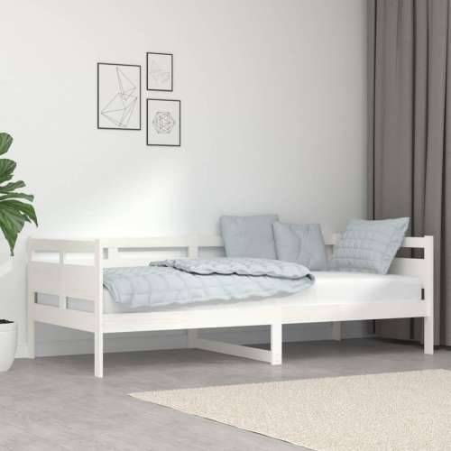 Dnevni ležaj bijeli od masivne borovine 90 x 200 cm - Bijela 90 x 200 cm Cijena