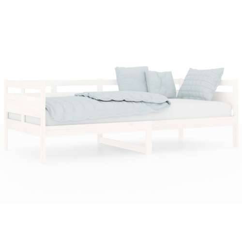 Dnevni ležaj bijeli od masivne borovine 90 x 200 cm - Bijela 90 x 200 cm Cijena