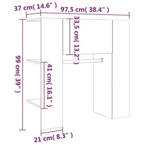 Ormarić za hodnik boja hrasta 97,5x37x99 cm konstruirano drvo - Dimljeni hrast 1 Cijena