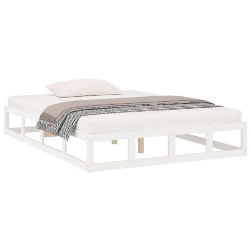 Okvir za krevet bijeli 135x190 cm bračni od masivnog drva Cijena