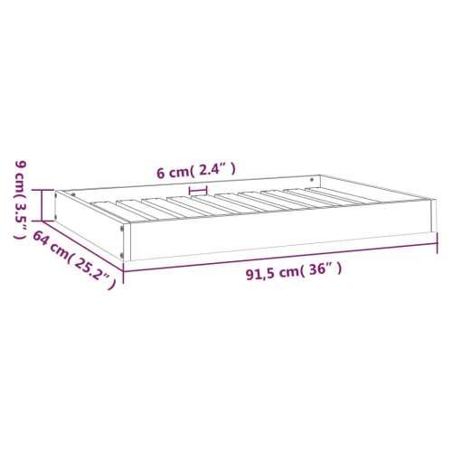 Krevet za pse 91,5 x 64 x 9 cm od masivne borovine - Prirodna 91.5 x 64 x 9 cm Cijena